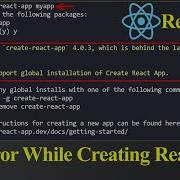 Fix Error We No Longer Support Global Installation Of Create React App