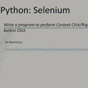 Python Selenium Context Click