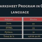 Программа Marksheet на языке Си