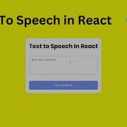 Text To Speech App In React From Scratch