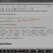 Python Programming Tutorial Keywords And Identifiers