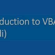 Module1 Introduction To VBA
