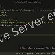 Visual Studio Code Live Server Error Open A Folder Or Workspace
