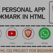How To Make Personal Bookmark Web App Using Html And Css Html And Css Mini Project Htmlproject