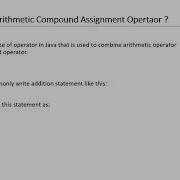Arithmetic Compound Assignment Operator In Java