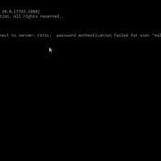 Psql Fatal Password Authentification Failed For User