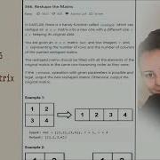 Matrix LeetCode Matrix Reshape