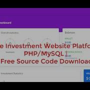 Complete Investment Website Platform Using PHP MySQL Free Source Code Download 2021