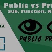 Excel VBA Userform 12 Public Vs Private Sub Function Module Promenljive
