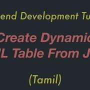 Create Dynamic HTML Tables From JSON JavaScript Tamil