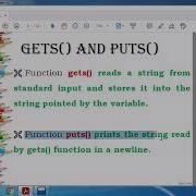Getchar Putchar Gets And Puts Function