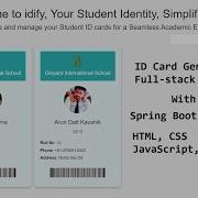 React Full Stack Project Student ID Card Generator React With Java