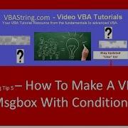 VBAString Tip 5 How To Make A VBA Msgbox With Condition