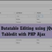 Inline Datatable Editing Using JQuery Tabledit With PHP Ajax