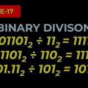 Binary Division Binary Arithmetic Digital System Design Lecture 17
