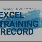 TRAINING RECORD WITH MS EXCEL