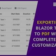 Exporting Blazor TreeGrid To PDF With Complete Customization
