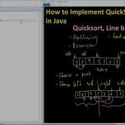 How To Implement Quicksort Algorithm In Java Line By Line Part 1