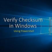 Powershell Verify Checksum In Windows