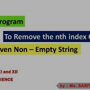 Python Program To Remove Nth Index Character From A Given Non Empty String Computer Science