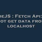 NodeJS Fetch Api Can Not Get Data From Localhost
