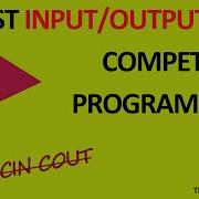 Fast Input Output For Competitive Programming