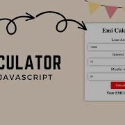 Basic EMI Calculator JavaScript HTML CSS Project Calculate Your Loan EMI Hindi Urdu