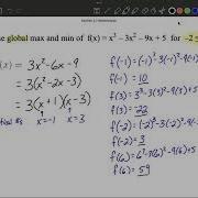 Global Maximum And Minimum