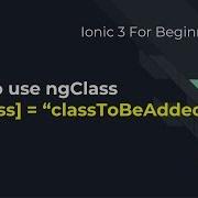Ionic 3 For Beginners Using NgClass