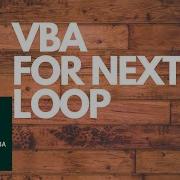 Excel VBA For Next Loop