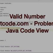 Leetcode Com Valid Number Using Java