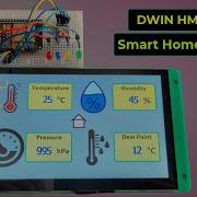 Smart Home Controller Using DWIN HMI LCD Display ESP32 Display BME280 Reading Control Relays