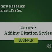Zotero Basics Adding Citation Styles