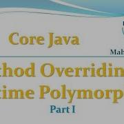 Core Java 44 Method Overriding And Runtime Polymorphism Part I