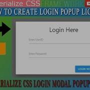 How To Create Simple Login Popup Box Using Materialize Css Modal Popup Css