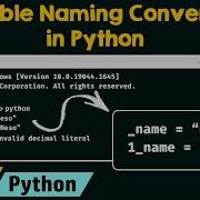 Variable Naming Conventions In Python