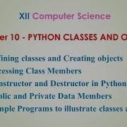 XII Computer Science Python Classes And Objects Chapter 10 Shyni Pradeep