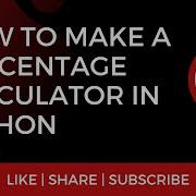 Percentage Calculator In Python