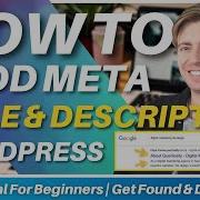 How To Add Meta Title Description For WordPress Pages SEO For Beginners