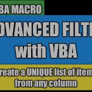Excel VBA Advanced Filter Extract Unique List Of Items From A Range Filter Data Using VBA