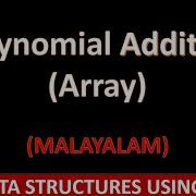 Polynomial Addition Using Array Malayalam Tutorial Data Structures Using C