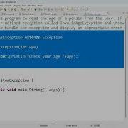 Custom Exception User Defined Exception In Java With Example