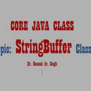 StringBuffer Class In Java