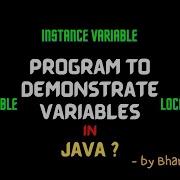 Program On Variables Lec 20 Java Tutorial BhanuPriya