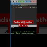 Endswith Method In Python Endswith Python Strings Interview Shorts Coding