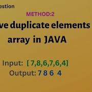 Remove Duplicate Elements From Array In Java In Tamil