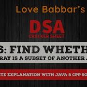 Q26 Find Whether An Array Is Subset Of Another Array DSA Cracker Sheet Complete Explanation