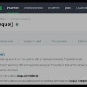 Python Collections Deque Hackerrank Solution