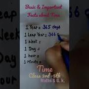 1 Ordinary Year Leap Year Week Day Hour Minute Class 3rd 5th Maths G K