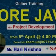 Core Java Online Training Day 2 By Mr Hari Krishna